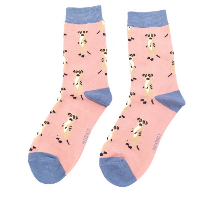 Meerkats Ladies Socks Dusky Pink