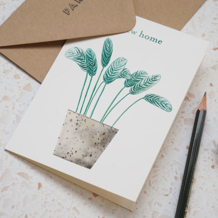 New Home Potted Plant Card