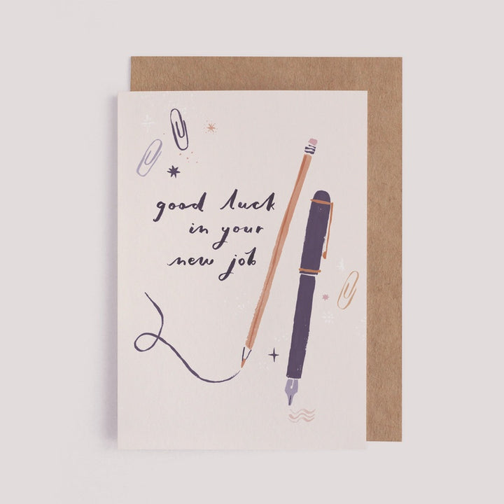 Pencil New Job Good Luck Card