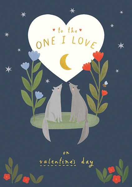 One I Love Wolves Valentines Card
