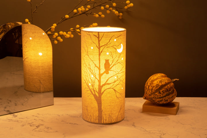 Owl in Tree Fabric Silhouette Lamp