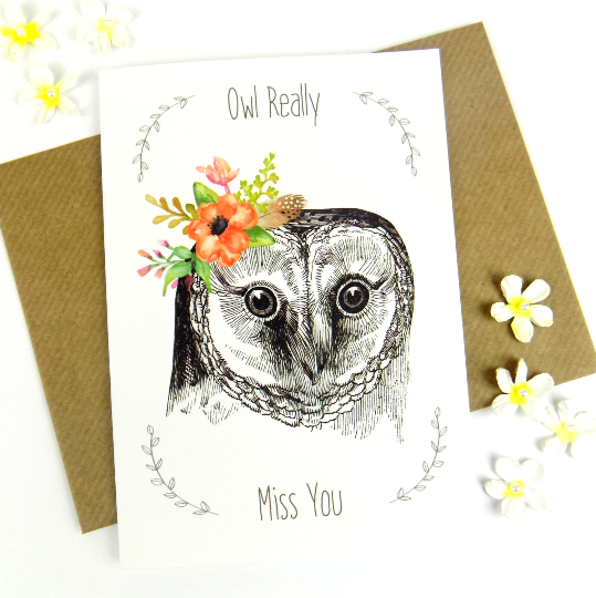 Owl Really Miss You card