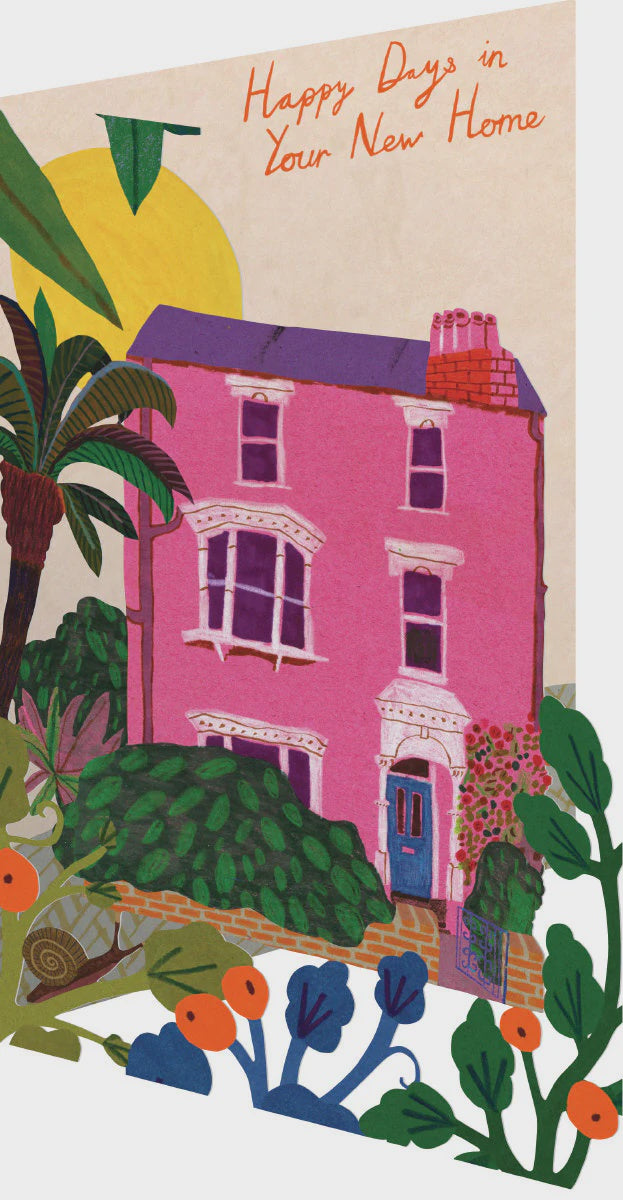 Pink House Laser Cut New Home Card