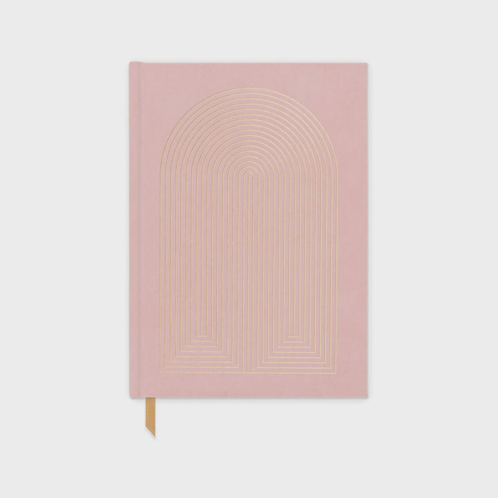 SUEDE CLOTH JOURNAL RADIANT RAINBOW - DUSTY PINK