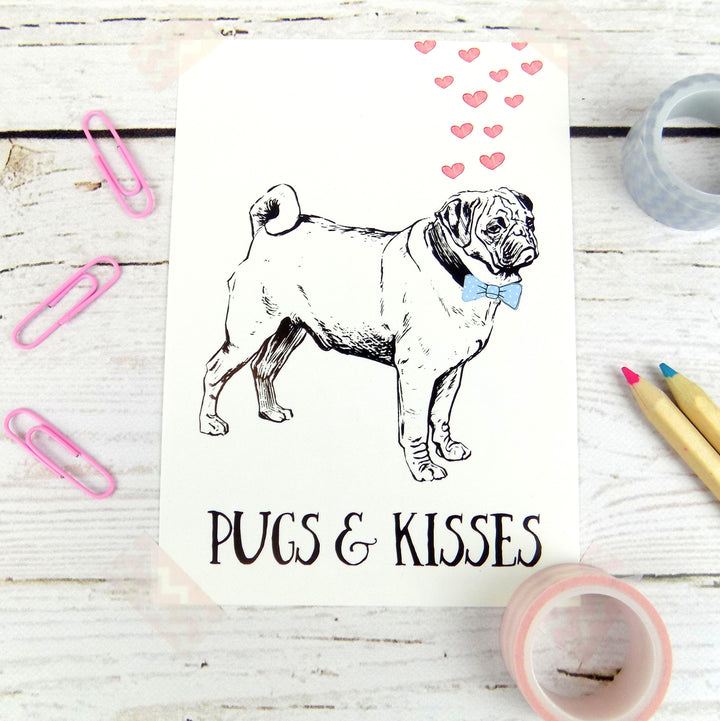 Pugs & Kisses Postcard