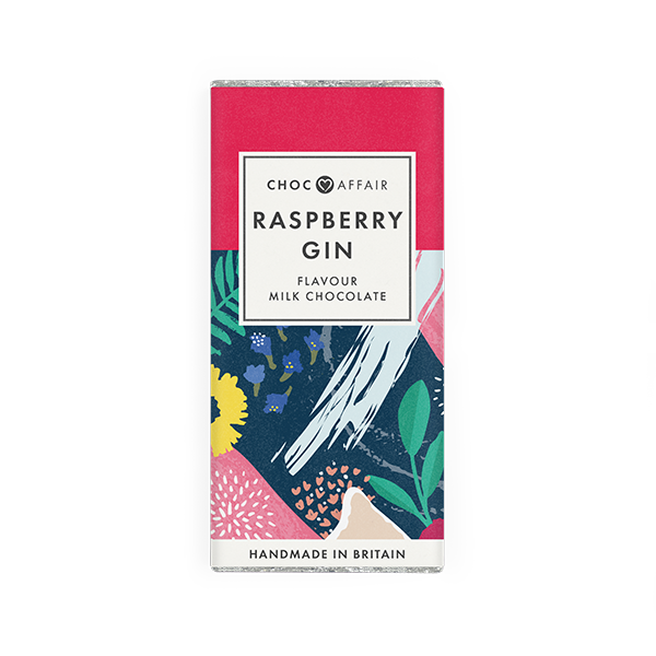 Raspberry Gin Flavoured Milk Chocolate Bar