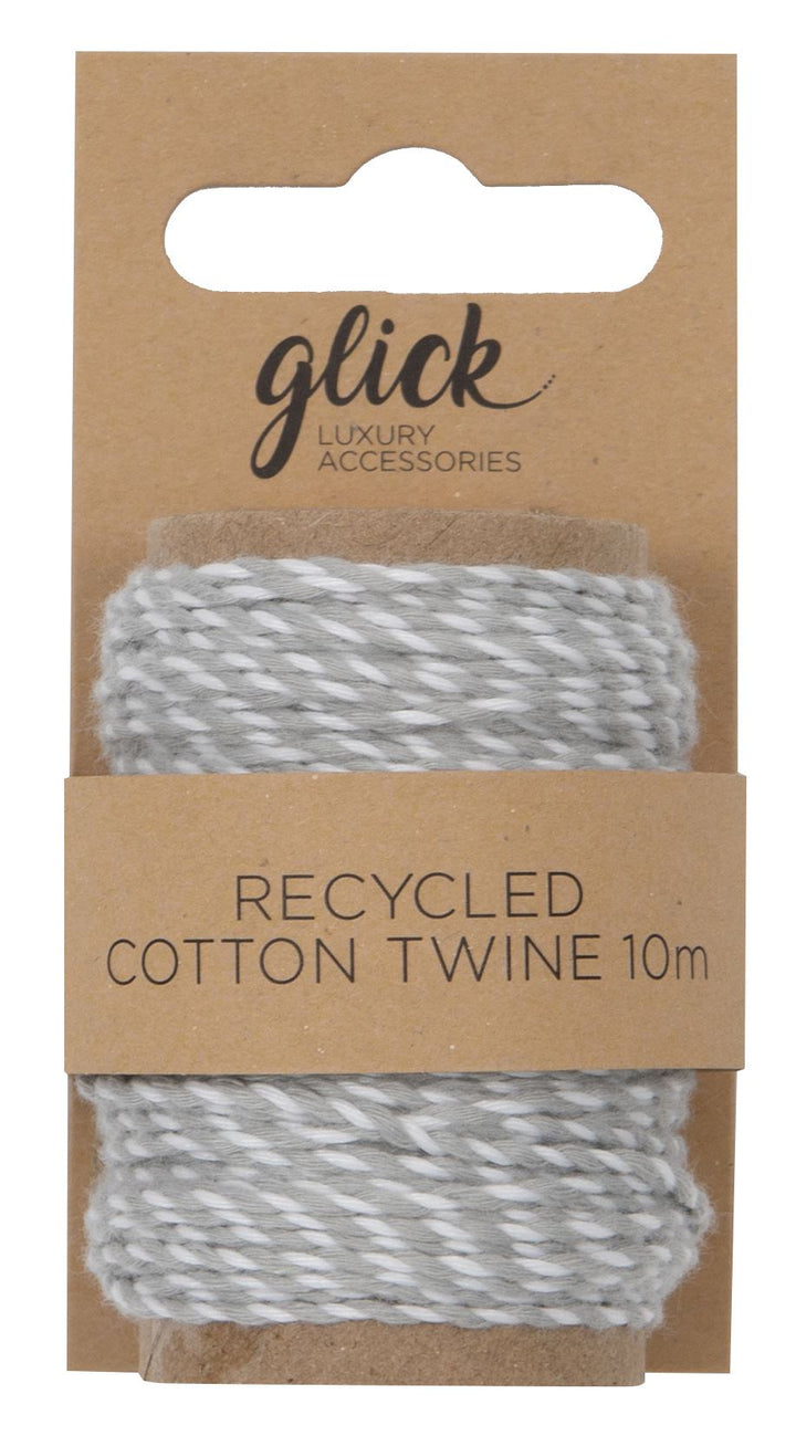 RECYCLED COTTON TWINE 10M SILVER