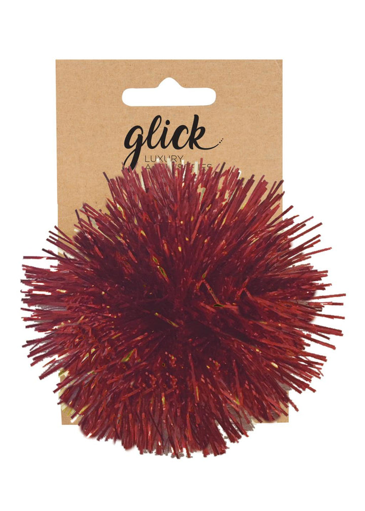 Red Tinsel Pom Pom