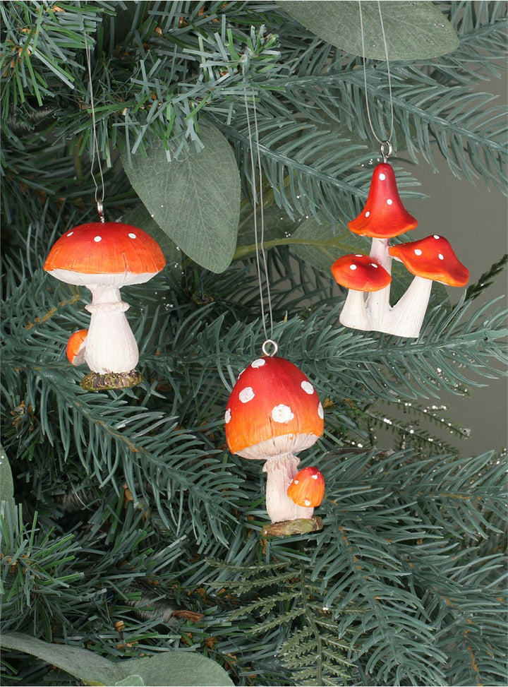 Little Hanging Resin Toadstool Decoration - 3 Assorted