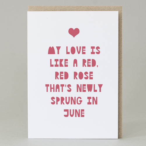 My Love is Like a Red Red Rose Card