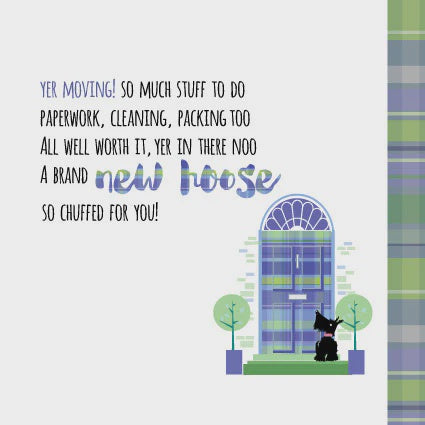 New Hoose Chuffed For You Scottish New Home  Card