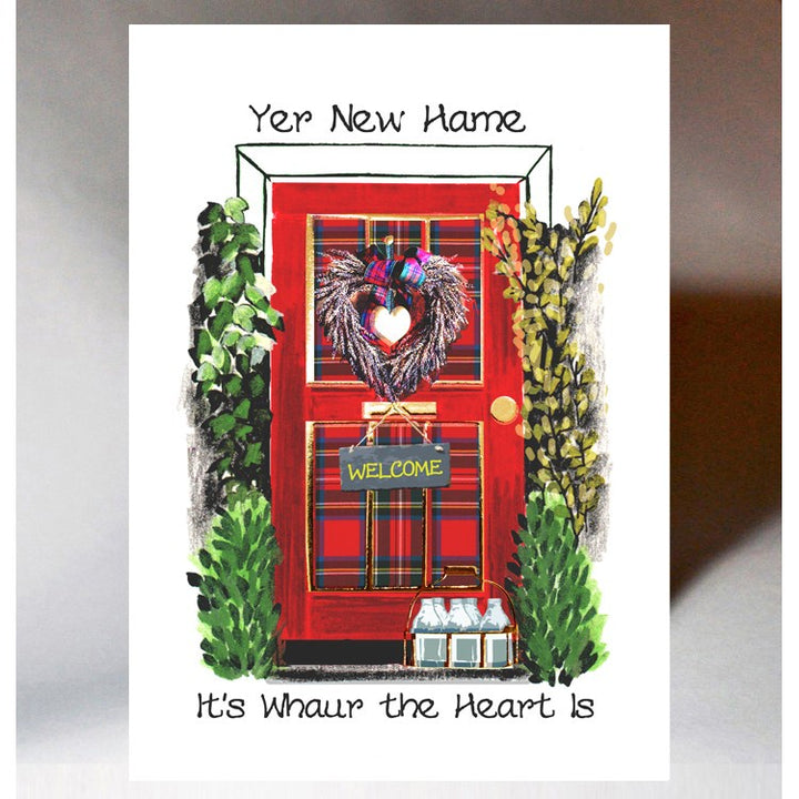 SCOTTISH NEW HOME DOOR WREATH CARD