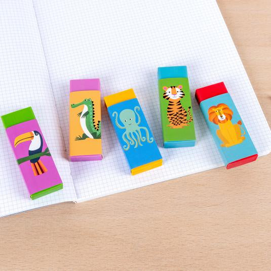 COLOURFUL CREATURES ERASERS (SET OF 5)