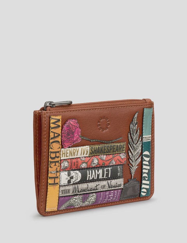 Shakespeare Brown Bookworm Zip Top Purse