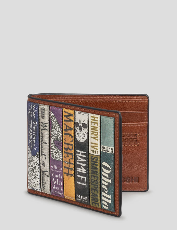 Shakespeare Bookworm Brown Leather Wallet