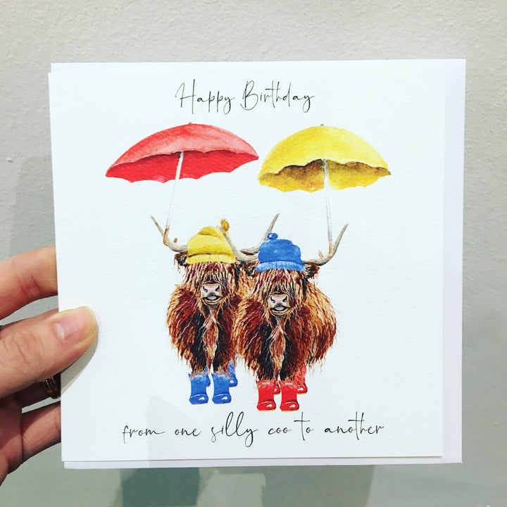 Silly Coo Highland Coo Birthday Card