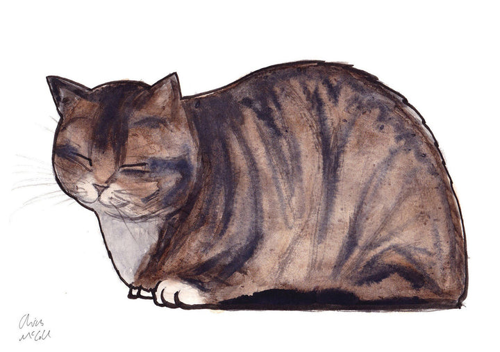 Tabby Cat Print Card Blank