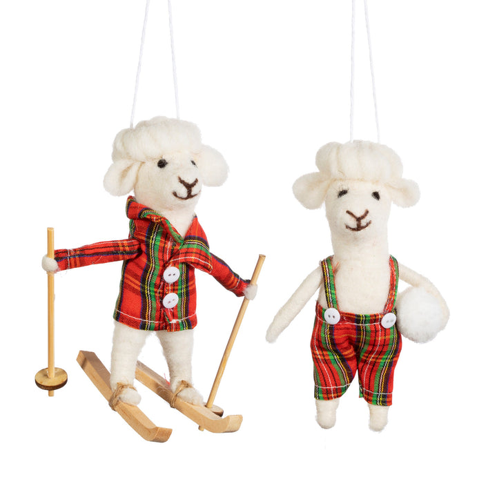 SKIING SHEEP FELT DECORATION