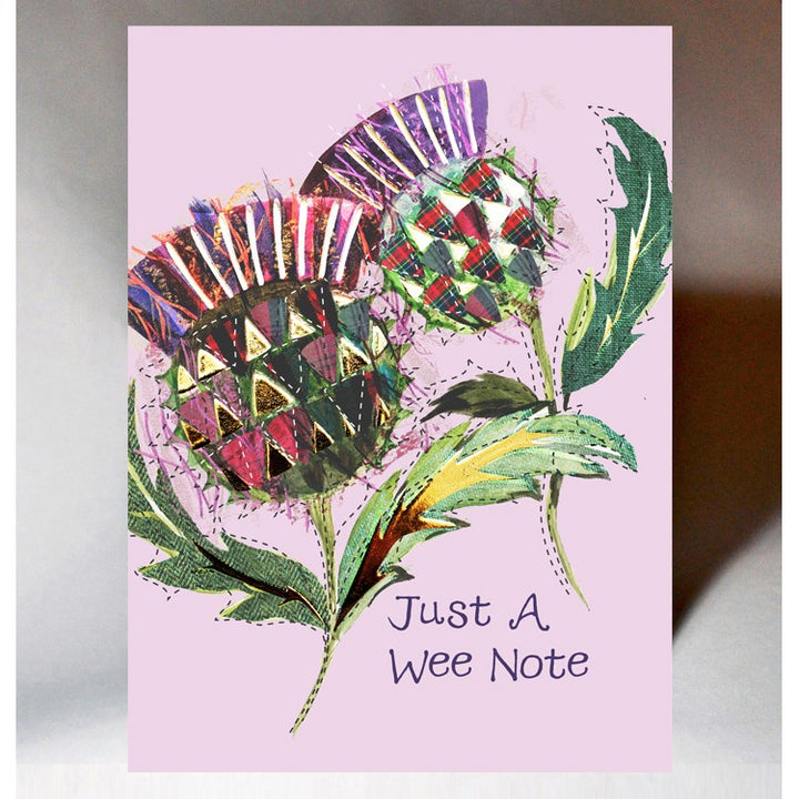 Just a Wee Note Thistle Card