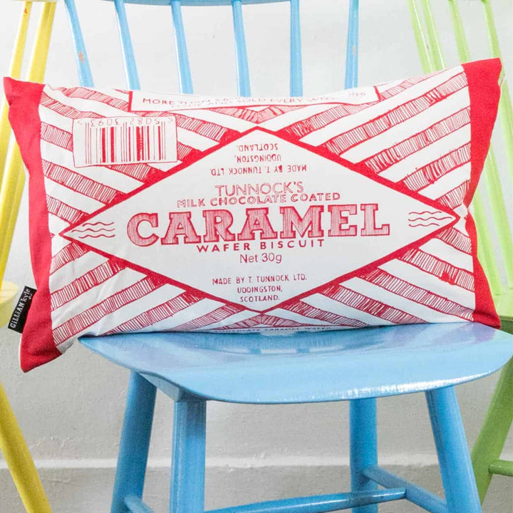 Tunnock's Caramel Wafer Wrapper Cushion