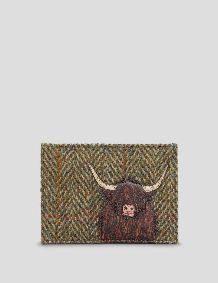 Brown And Tweed Highland Cow Academy Card Holder