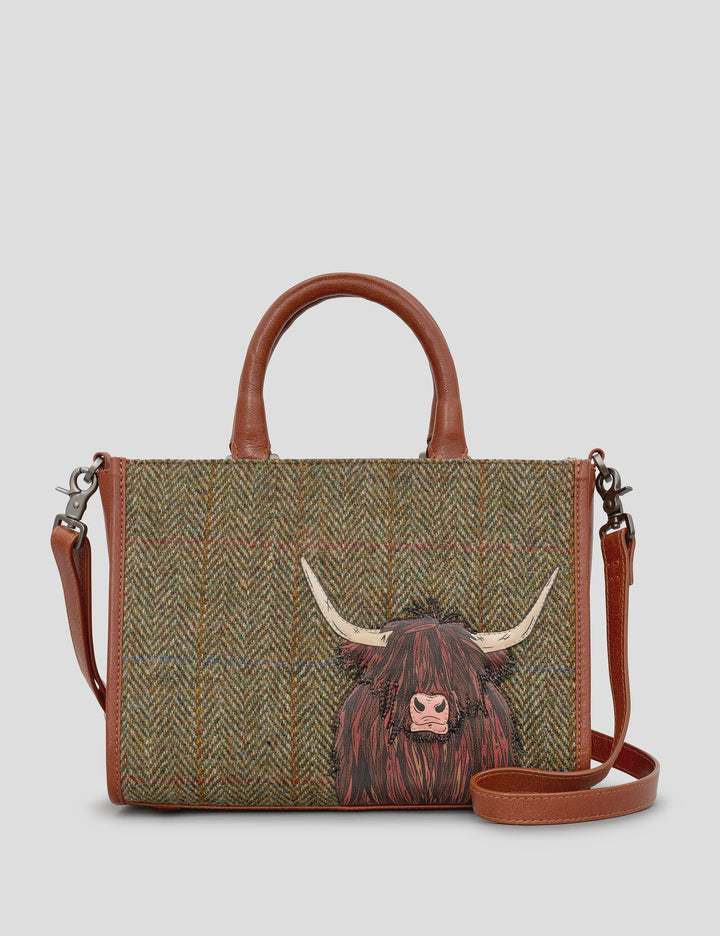 Brown Tweed Highland Cow Multi Bag