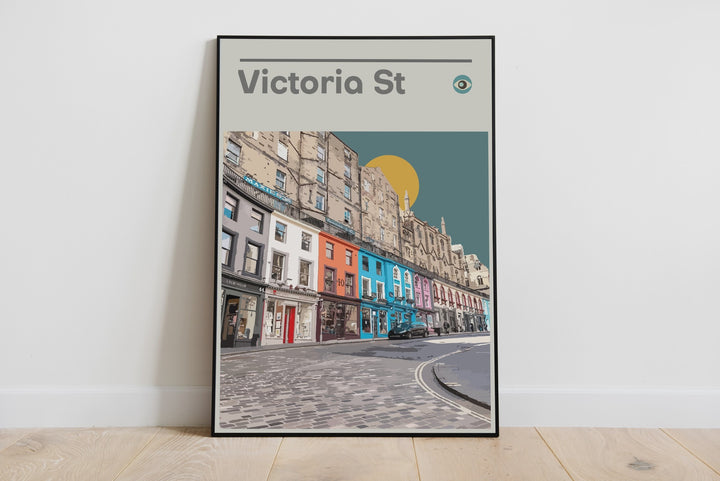 Victoria Street Edinburgh A4 Teal Print