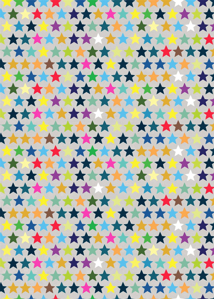 Colourful Stars Print Gift Wrap Sheet