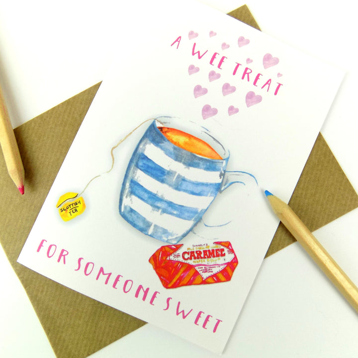 Sweet Treat Tunnocks Wafer & Tea Scottish Greeting Card