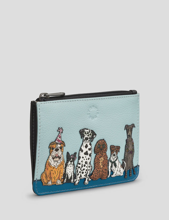 PARTY DOGS LEATHER ZIP TOP PURSE