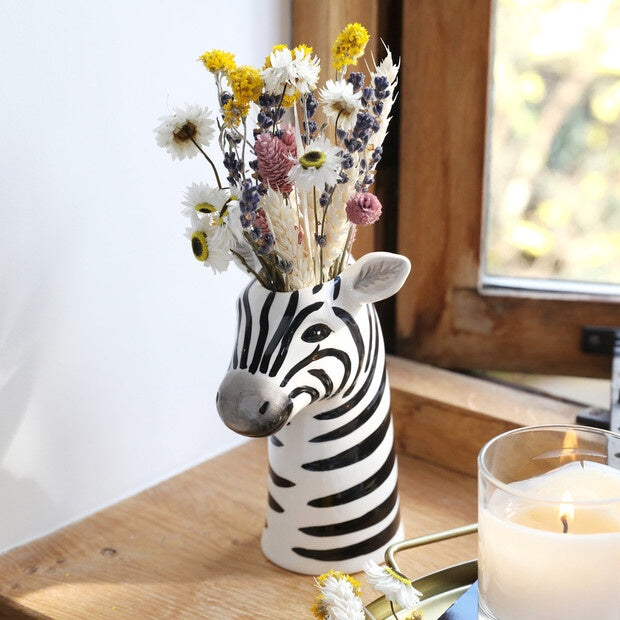 Ceramic Zebra Head Vase, H17cm
