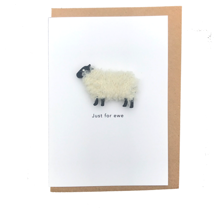 Just For Ewe With Handmade Woolly Sheep Card