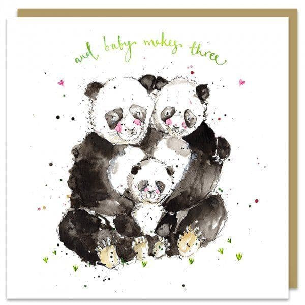 And Baby Makes Three Pandas Card