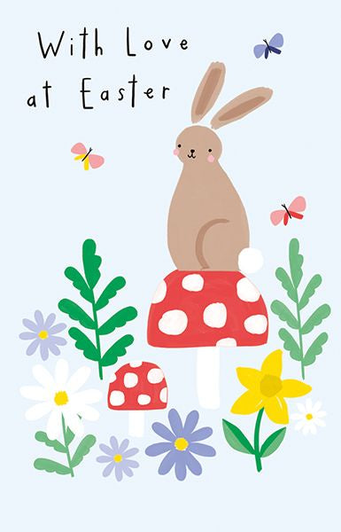 Bunny & Mushrooms Easter Cards Pack of 6
