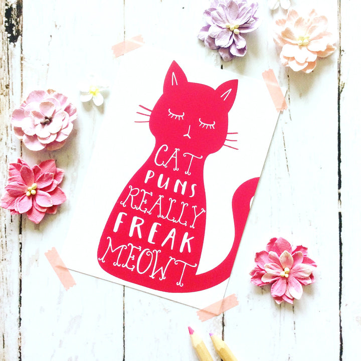 Cat Puns Freak Meowt Postcard