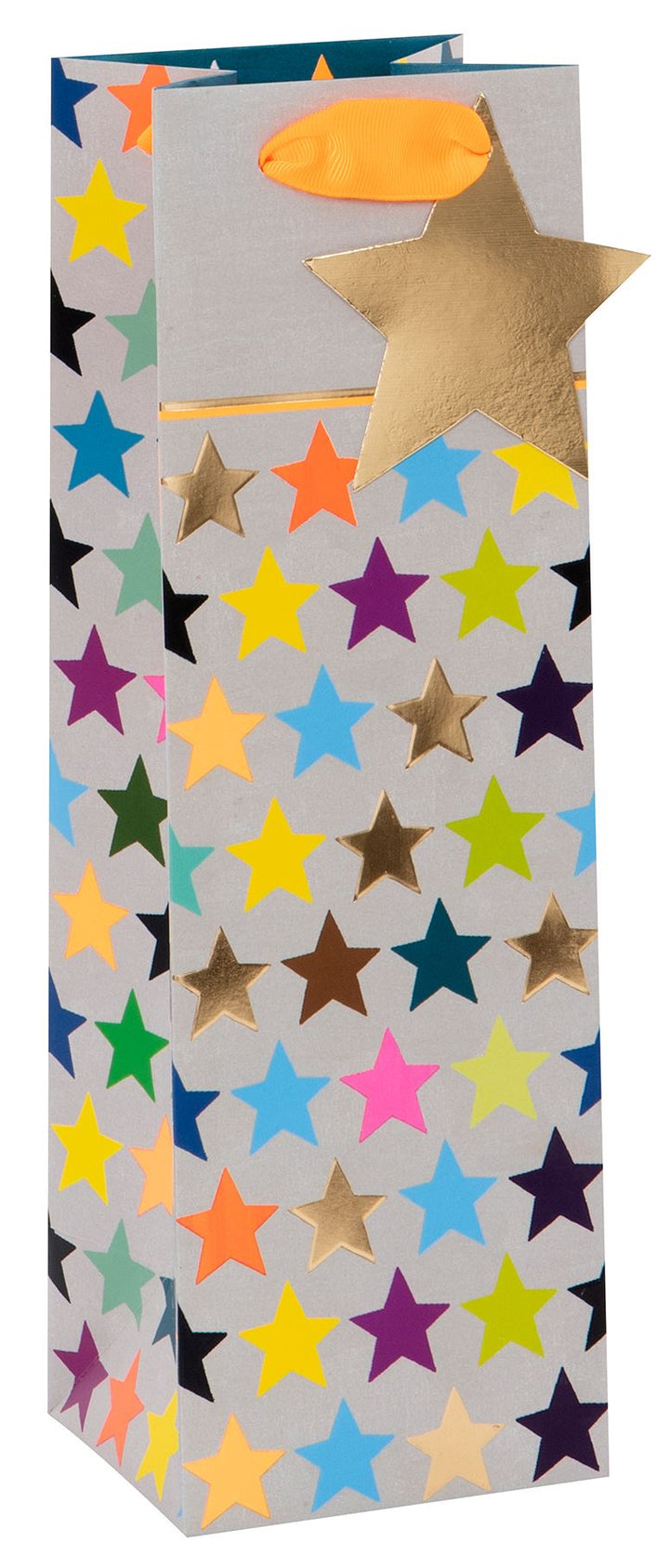 Colourful Stars Foiled Bottle Gift Bag