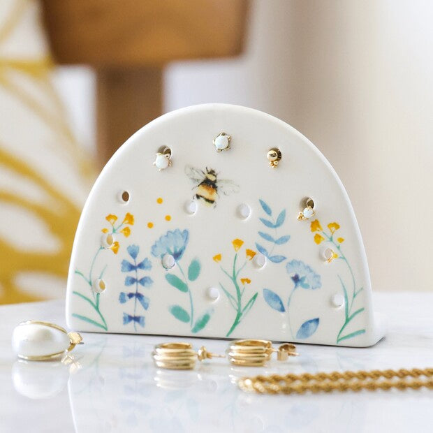 Cornflower Blue Ceramic Earring Holder