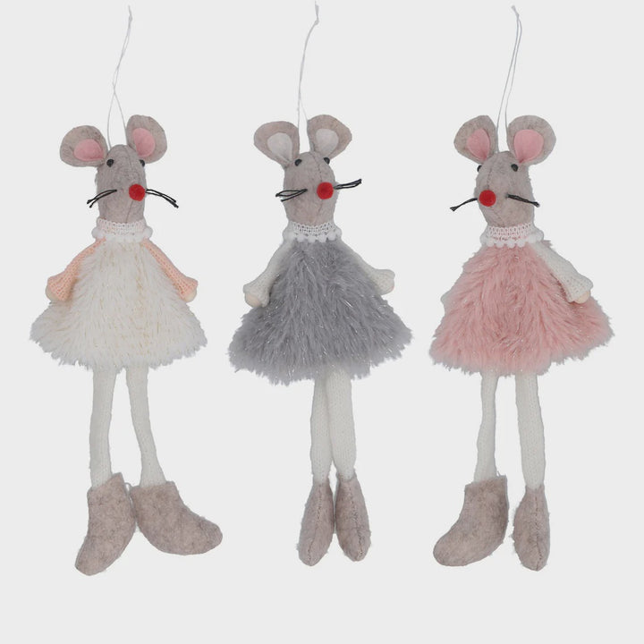 Pastel Fabric Ballerina Mouse Decoration