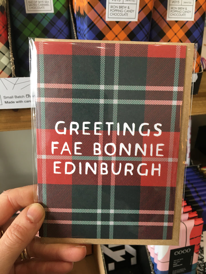 Tartan 'Greetings Fae Bonnie Edinburgh’ Card