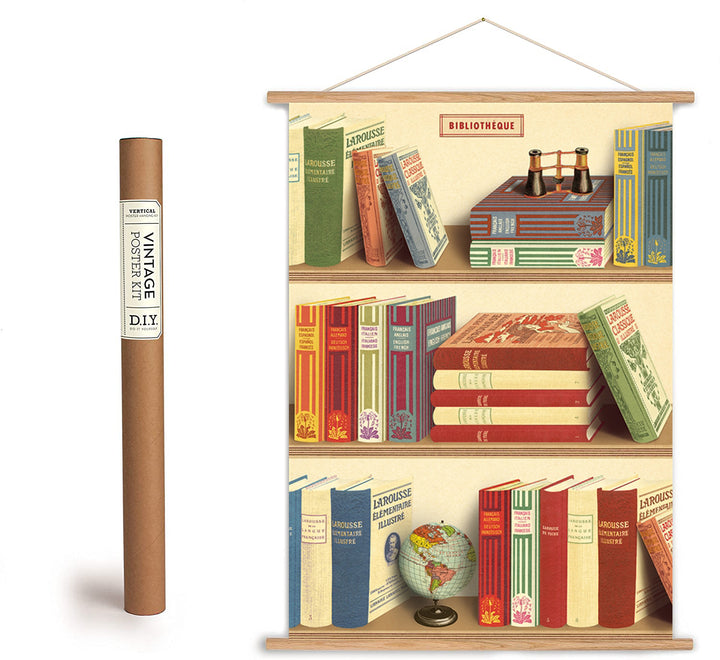 Library Books Print Vintage Style Poster