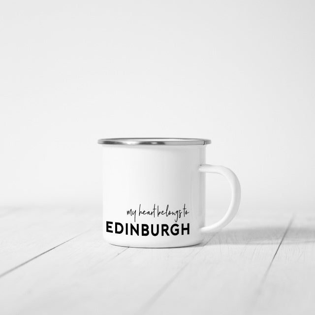 My Heart Belongs To Edinburgh Enamel Mug