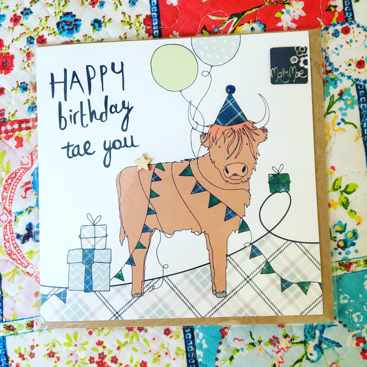 Happy Birthday Tae You - Highland Cow Birthday Card
